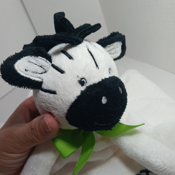 Honey Bunny Lovey Security Blanket Zebra  XOXOX  White Black Soft Clean - Picture 8 of 8